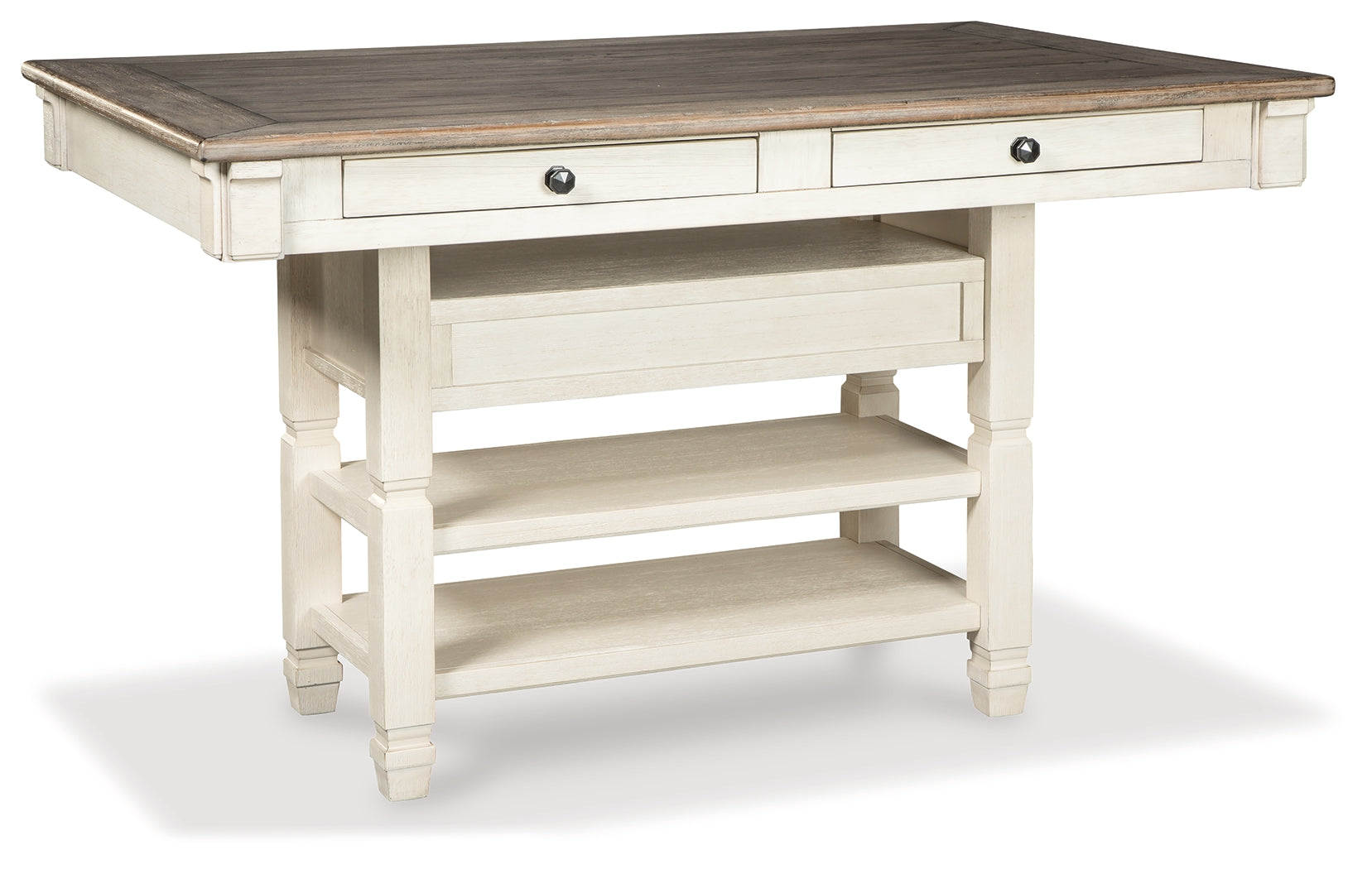 Bolanburg Counter Height Table with 6 Barstools, Server and Display Cabinet