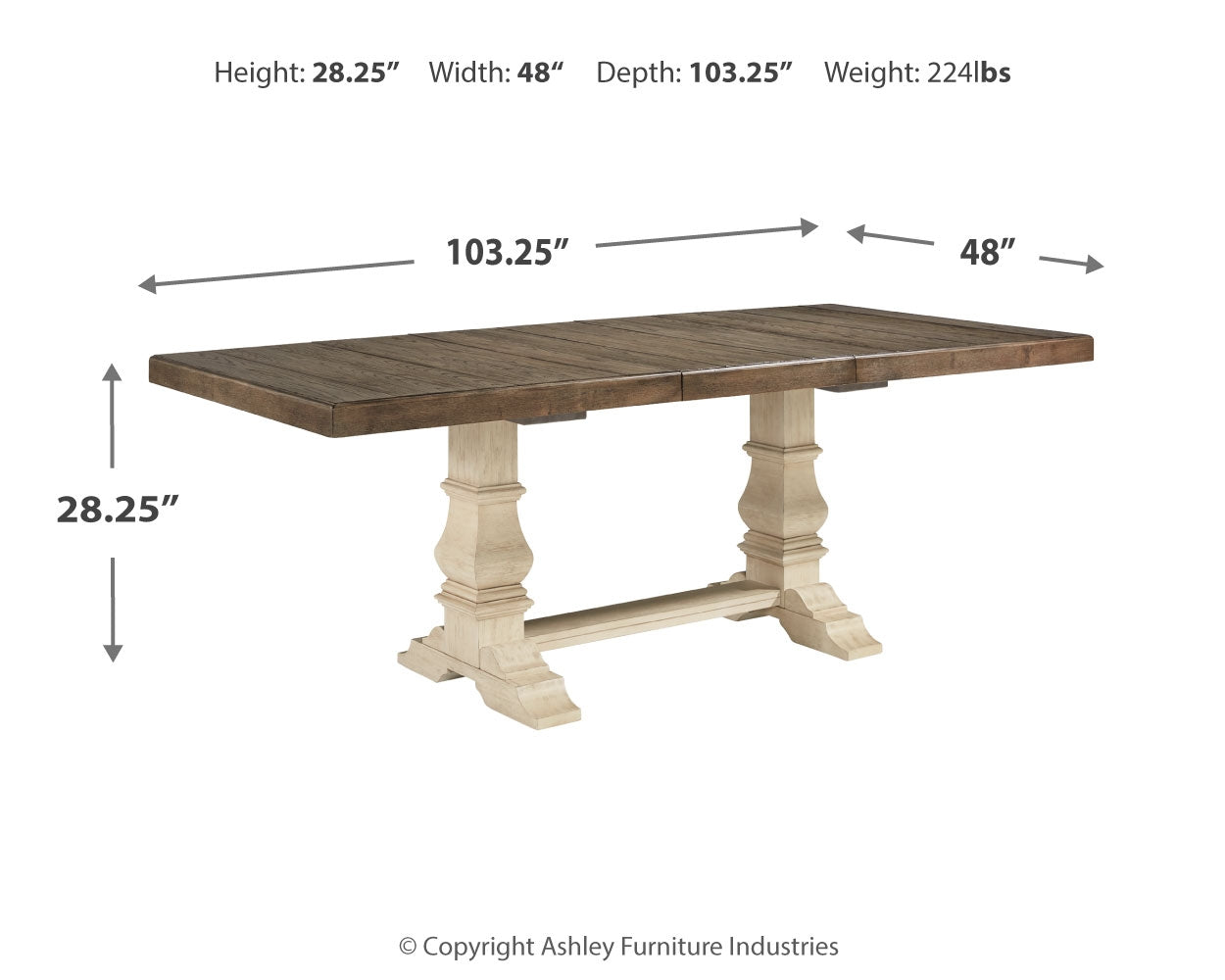 Bolanburg Extension Dining Table and 4 Chairs