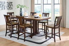 Rylandeen Counter Height Extension Dining Table and 6 Barstools