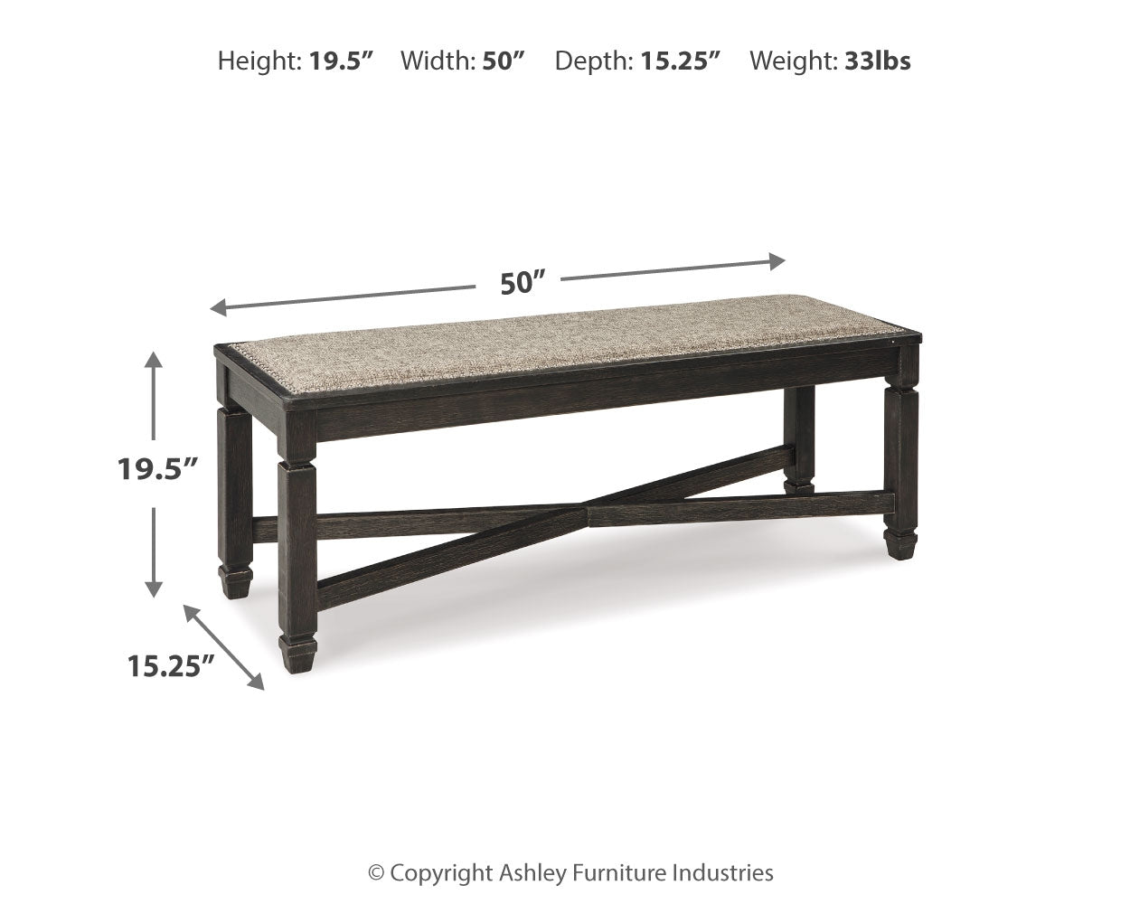 Tyler Creek Dining Table, 4 Chairs and Bench