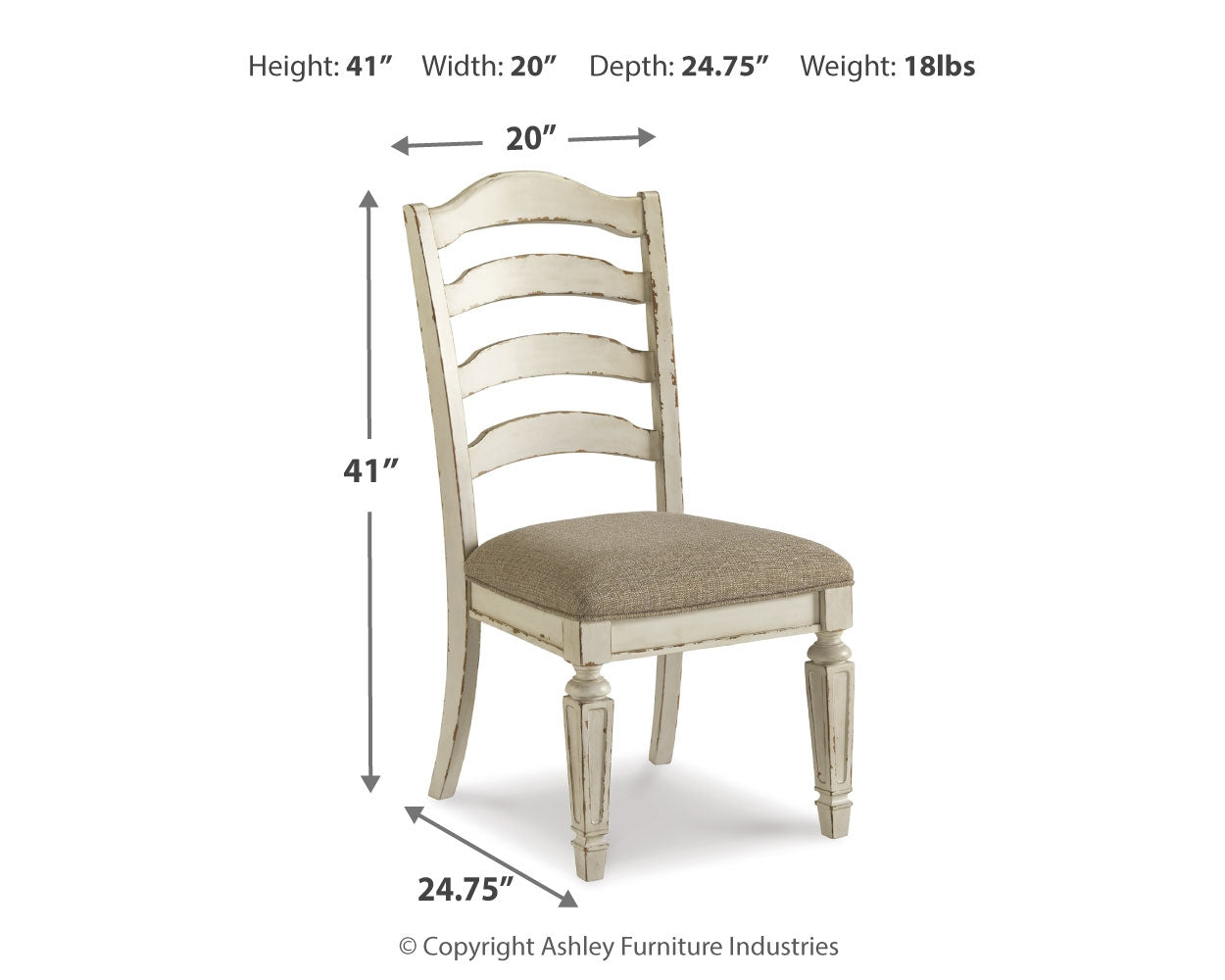 Realyn Dining Table and 4 Chairs