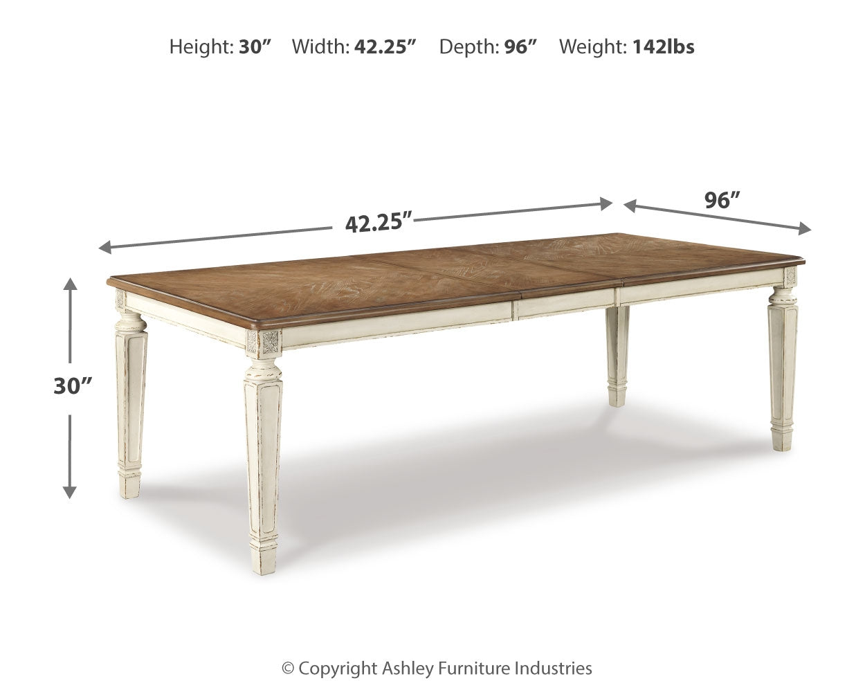 Realyn Dining Table and 4 Chairs