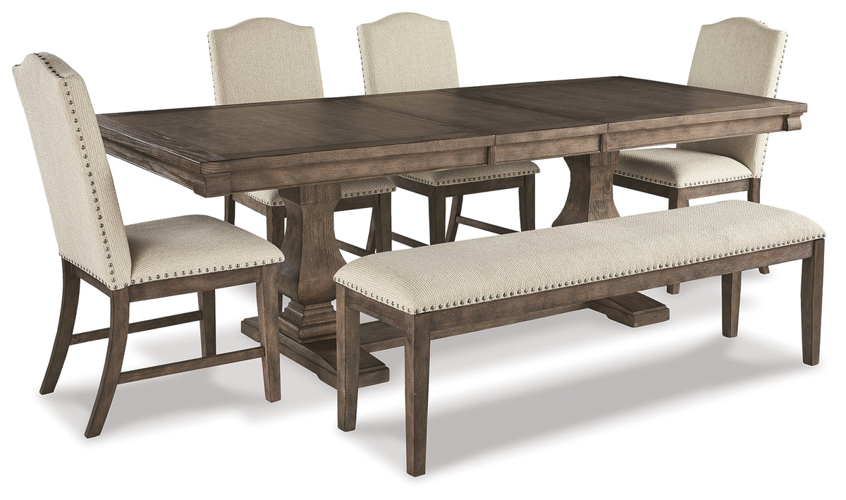 Johnelle Dining Table with 4 Chairs and Bench - MyWaynesHome #