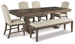 Johnelle Dining Table with 4 Chairs and Bench - MyWaynesHome #