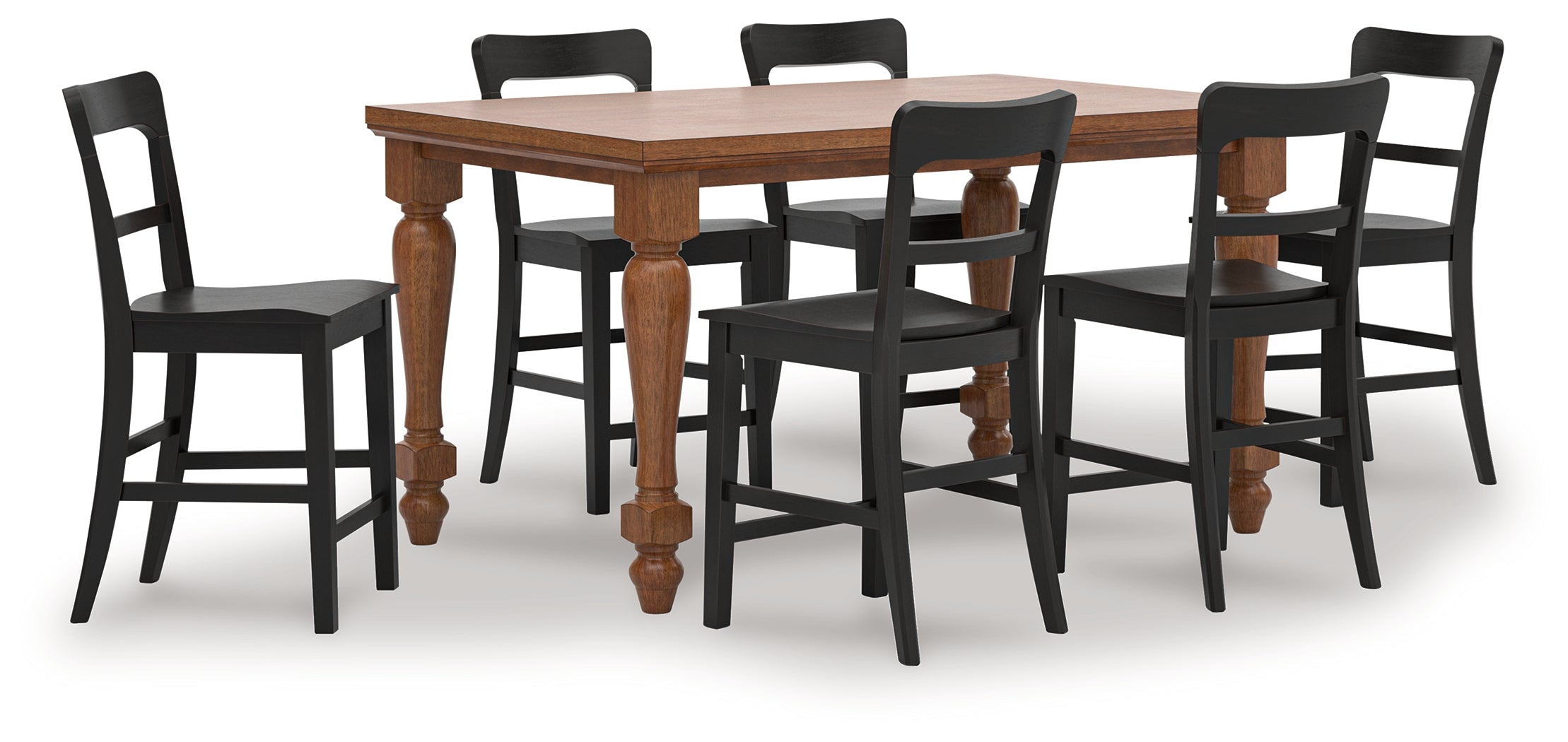 Greddinton Counter Height Dining Table and 6 Barstools