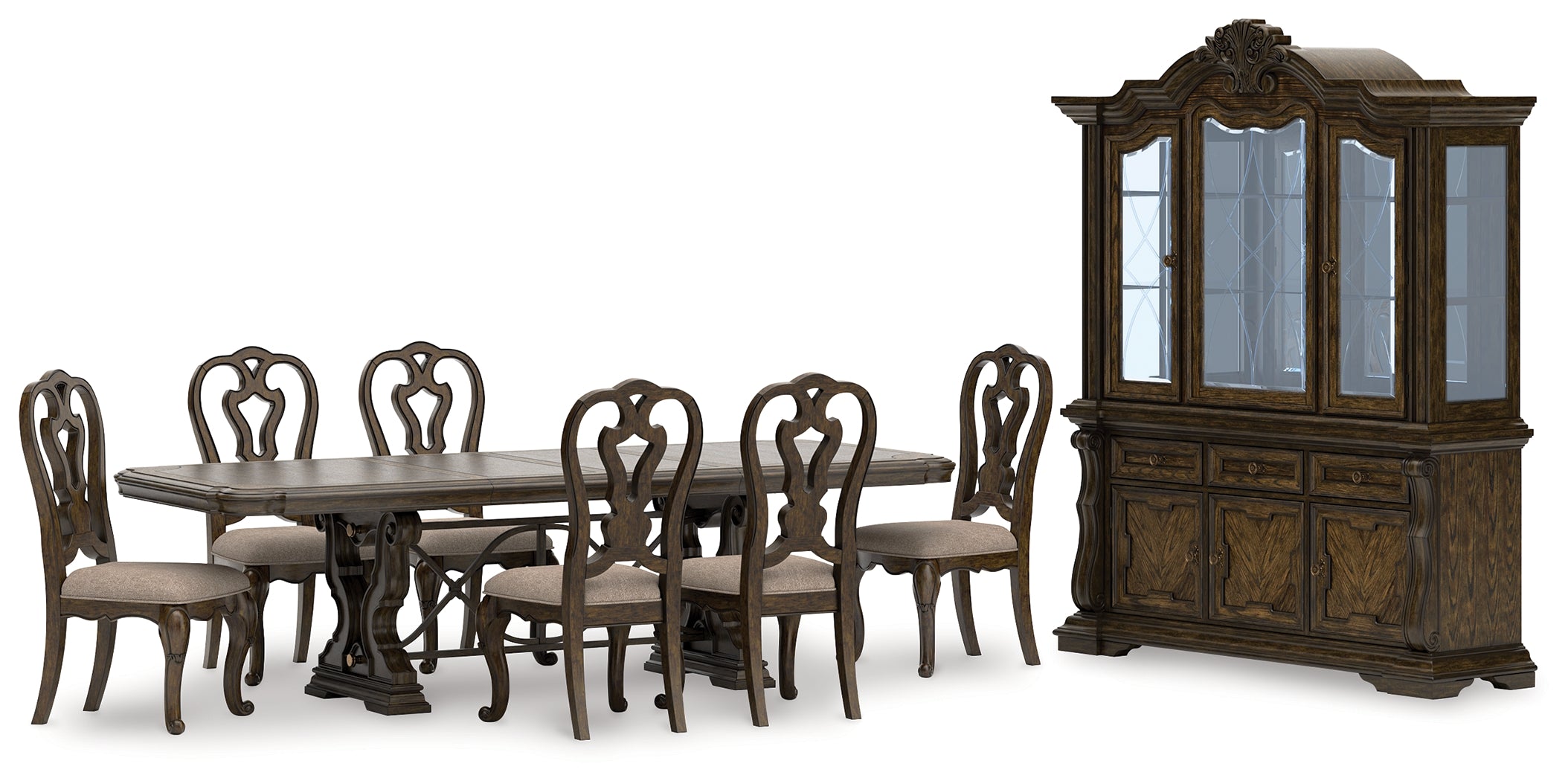 Maylee Dining Table with 6 Chairs and Buffet and Hutch