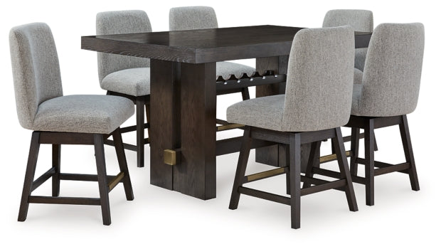 Burkhaus Counter Height Dining Table and 6 Barstools