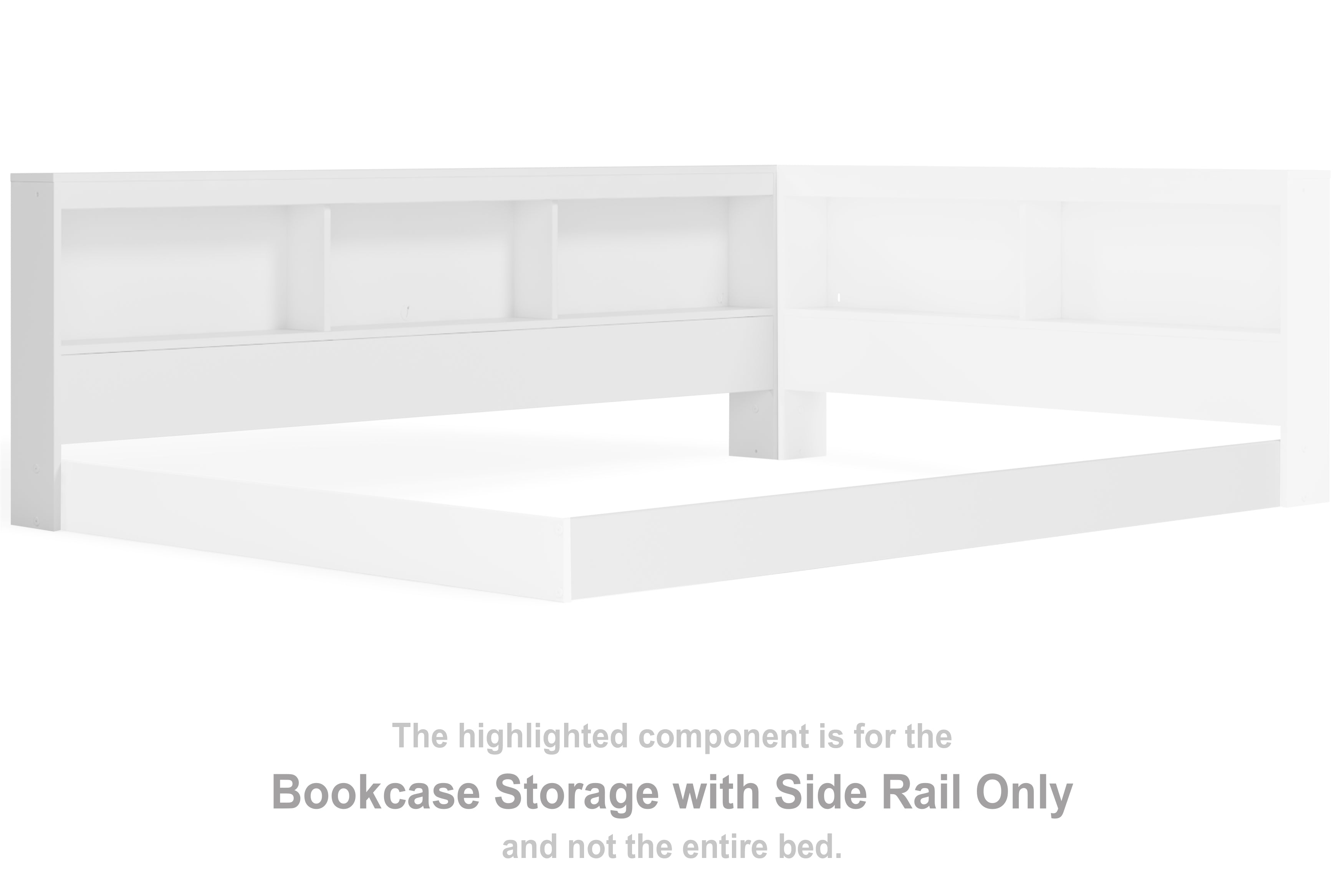Piperton Bookcase Storage with Side Rail