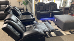 ORION MANUAL RECLINING SOFA AND LOVESEAT WITH BLUETOOTH SPEAKER AND LED LIGHT
