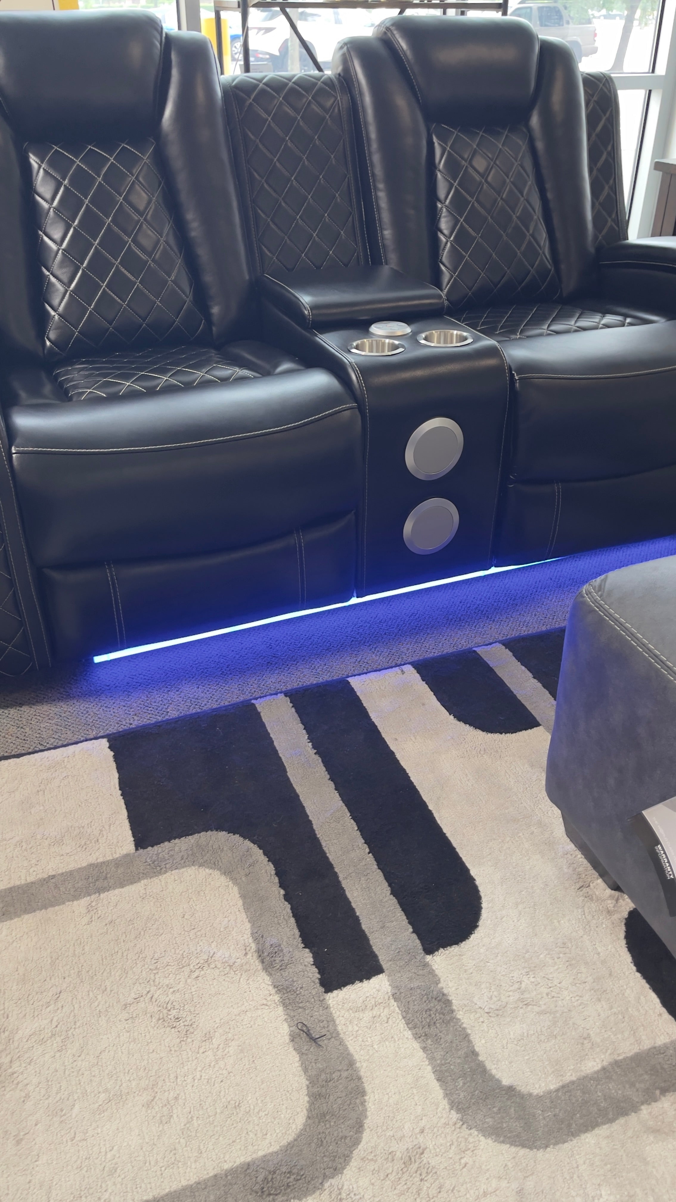 ORION MANUAL RECLINING SOFA AND LOVESEAT WITH BLUETOOTH SPEAKER AND LED LIGHT