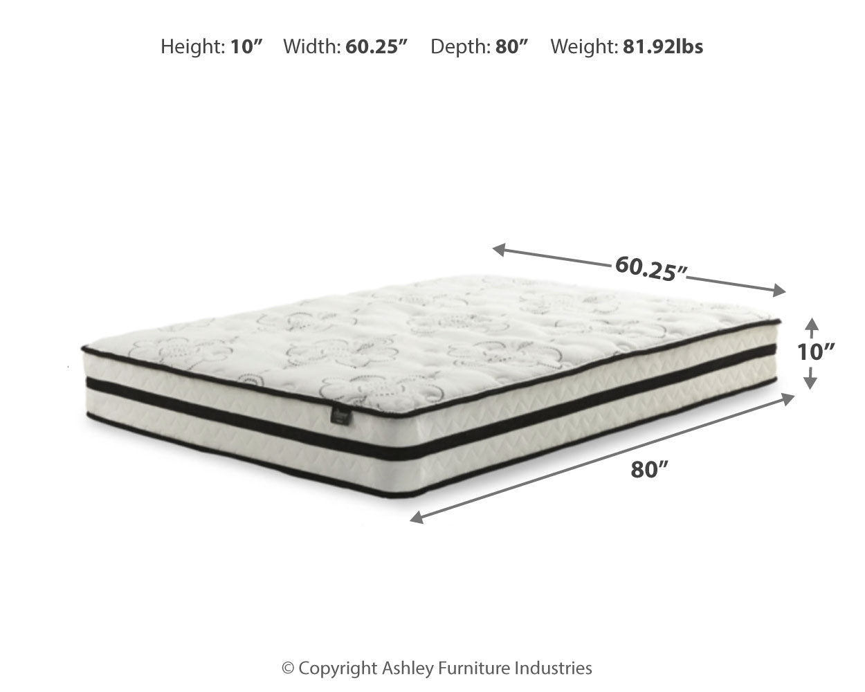 Chime 10 Inch Hybrid 10 Inch Queen Mattress and Pillow