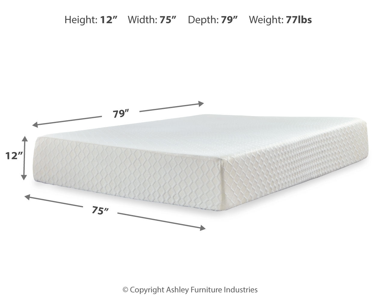Chime 12 Inch Memory Foam King Mattress in a Box