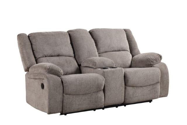 Reclining Sofa-Loveseat With Console And Recliner Set-Gray - MyWaynesHome #
