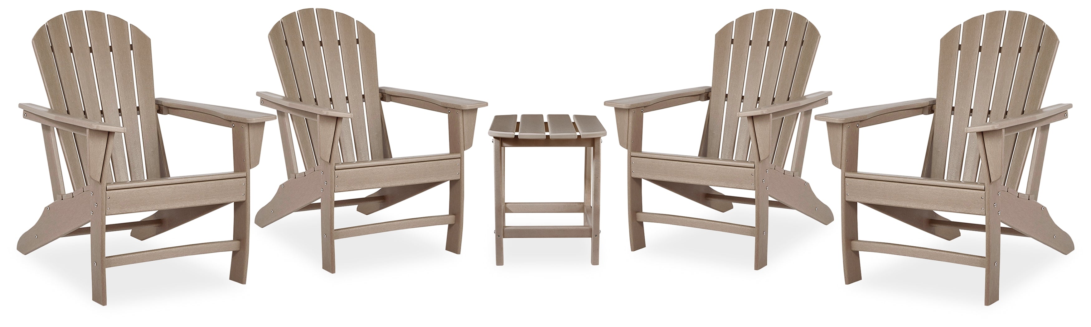 Sundown Treasure 4 Adirondack Chairs and Outdoor End Table