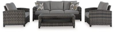 Oasis Court Outdoor Sofa/Chairs/Table Set (Set of 4) - MyWaynesHome #