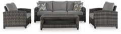 Oasis Court Outdoor Sofa/Chairs/Table Set (Set of 4) - MyWaynesHome #