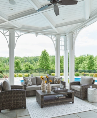 Oasis Court Outdoor Sofa/Chairs/Table Set (Set of 4) - MyWaynesHome #