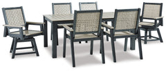 Mount Valley Outdoor Dining Table, 2 Swivel Arm Chairs and 4 Arm Chairs