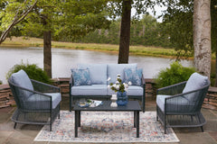 Bridges Beach Outdoor Love/Chairs/Table Set (Set of 4)