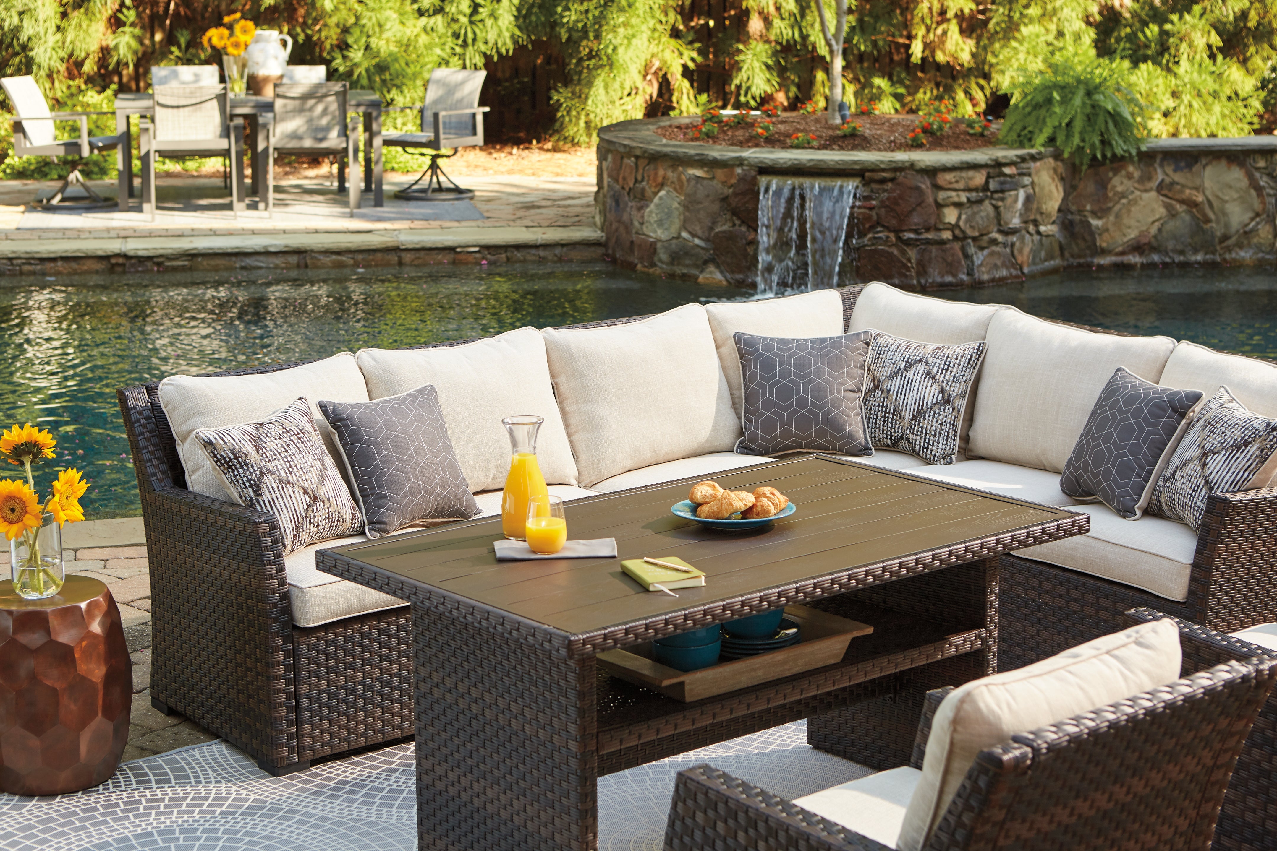 Easy Isle 3-Piece Sofa Sectional/Chair with Cushion - MyWaynesHome #