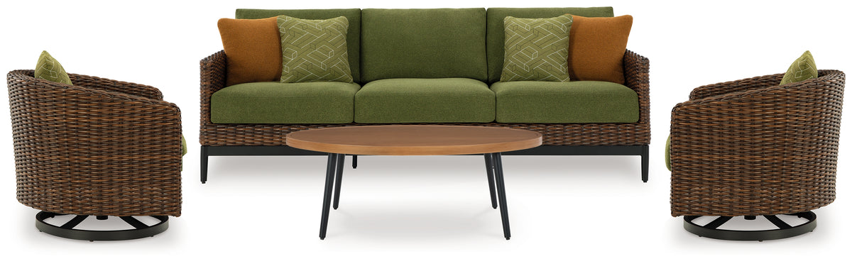 Horizon Hall Outdoor Sofa, 2 Lounge Chairs, Ottoman and Coffee Table