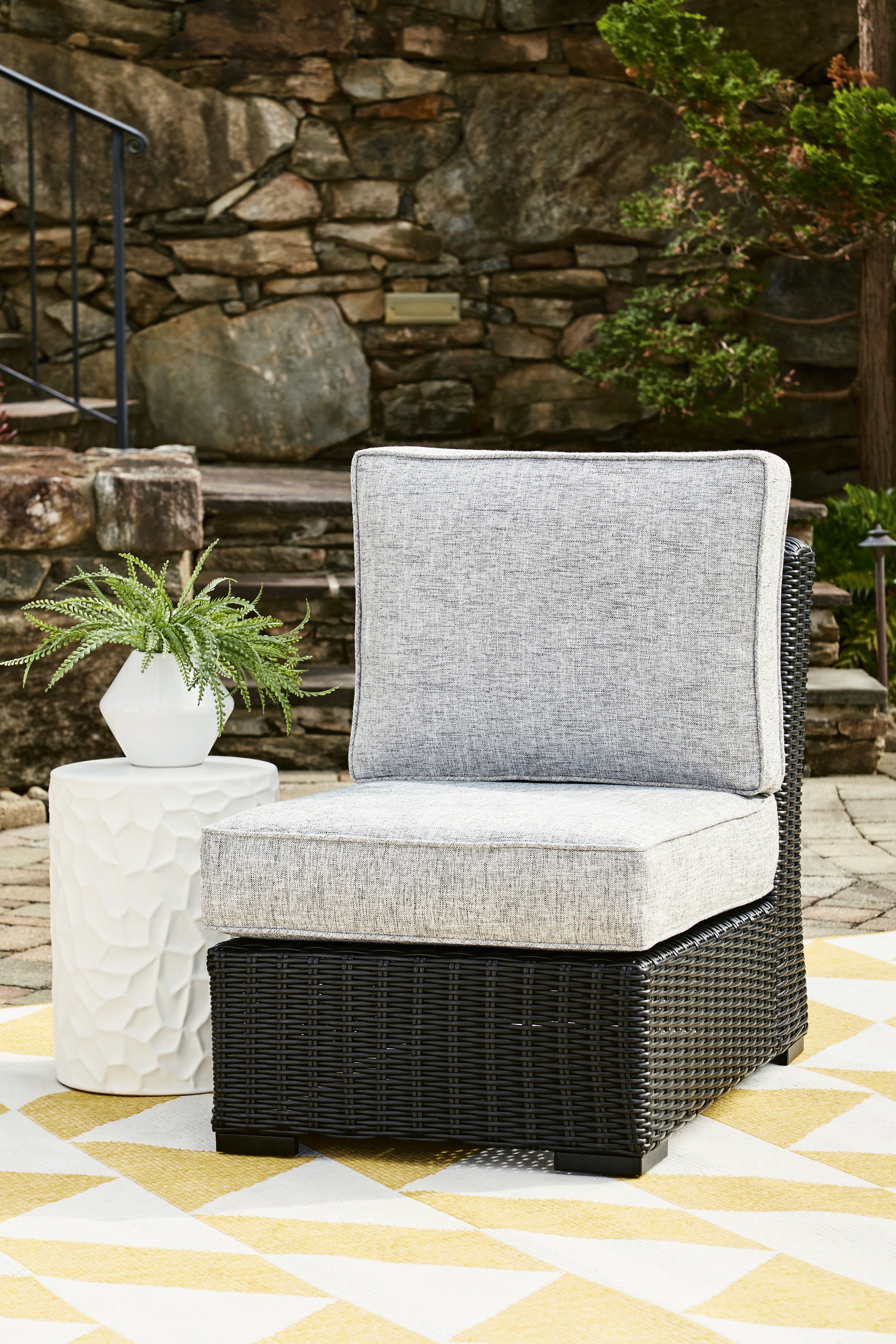 Beachcroft Outdoor Armless Chair with Cushion - MyWaynesHome #