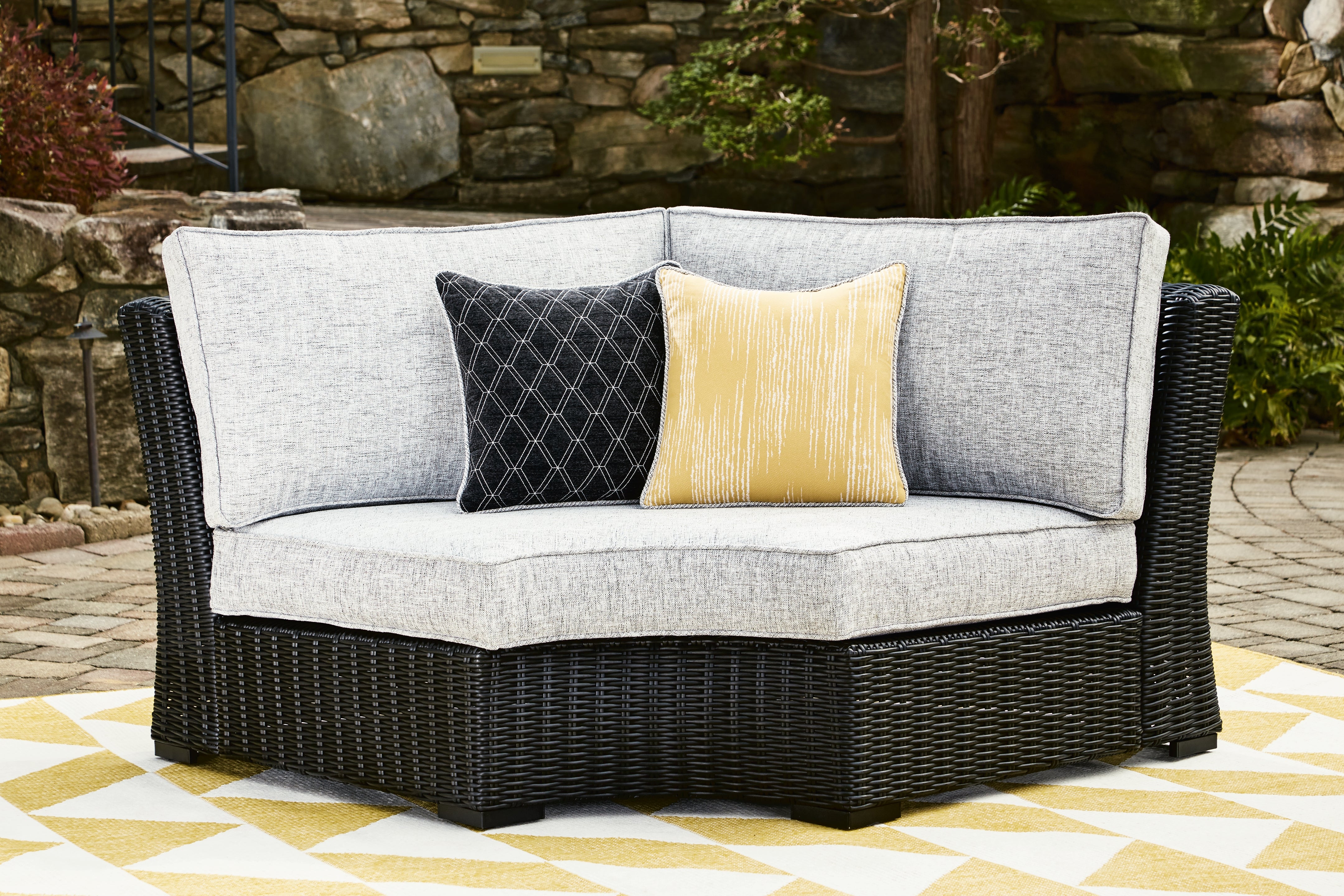 Beachcroft Outdoor Curved Corner Chair with Cushion - MyWaynesHome #