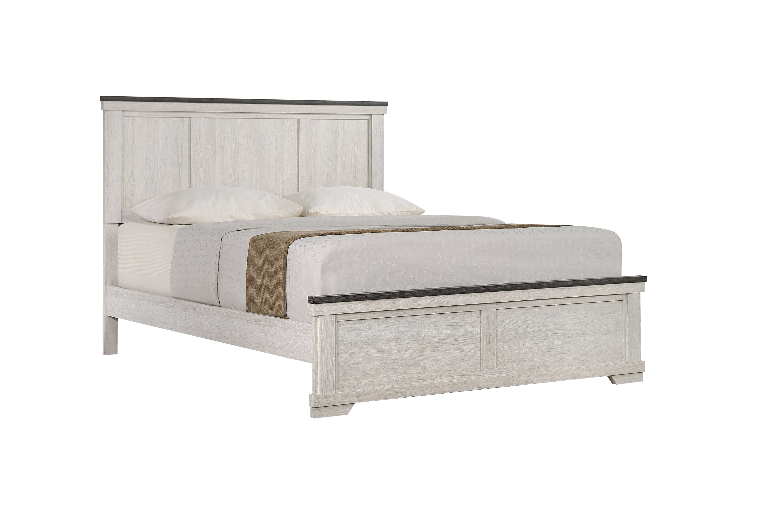 Leighton Cream/Brown Queen Panel Bed - MyWaynesHome #