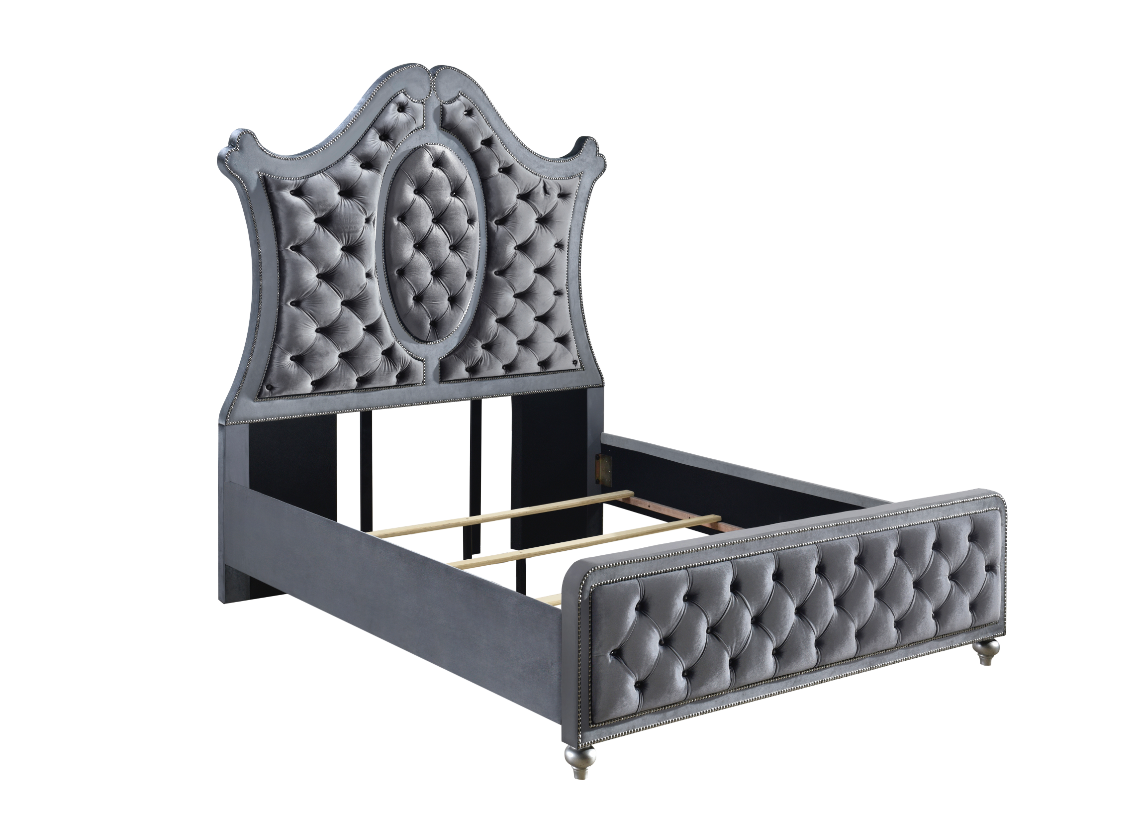 Cameo Gray Queen Upholstered Panel Bed - MyWaynesHome #