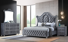 Cameo Gray Upholstered Panel Bedroom Set - MyWaynesHome #
