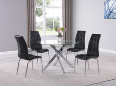 Jetta Black Round Glass-Top Dining Set - MyWaynesHome #