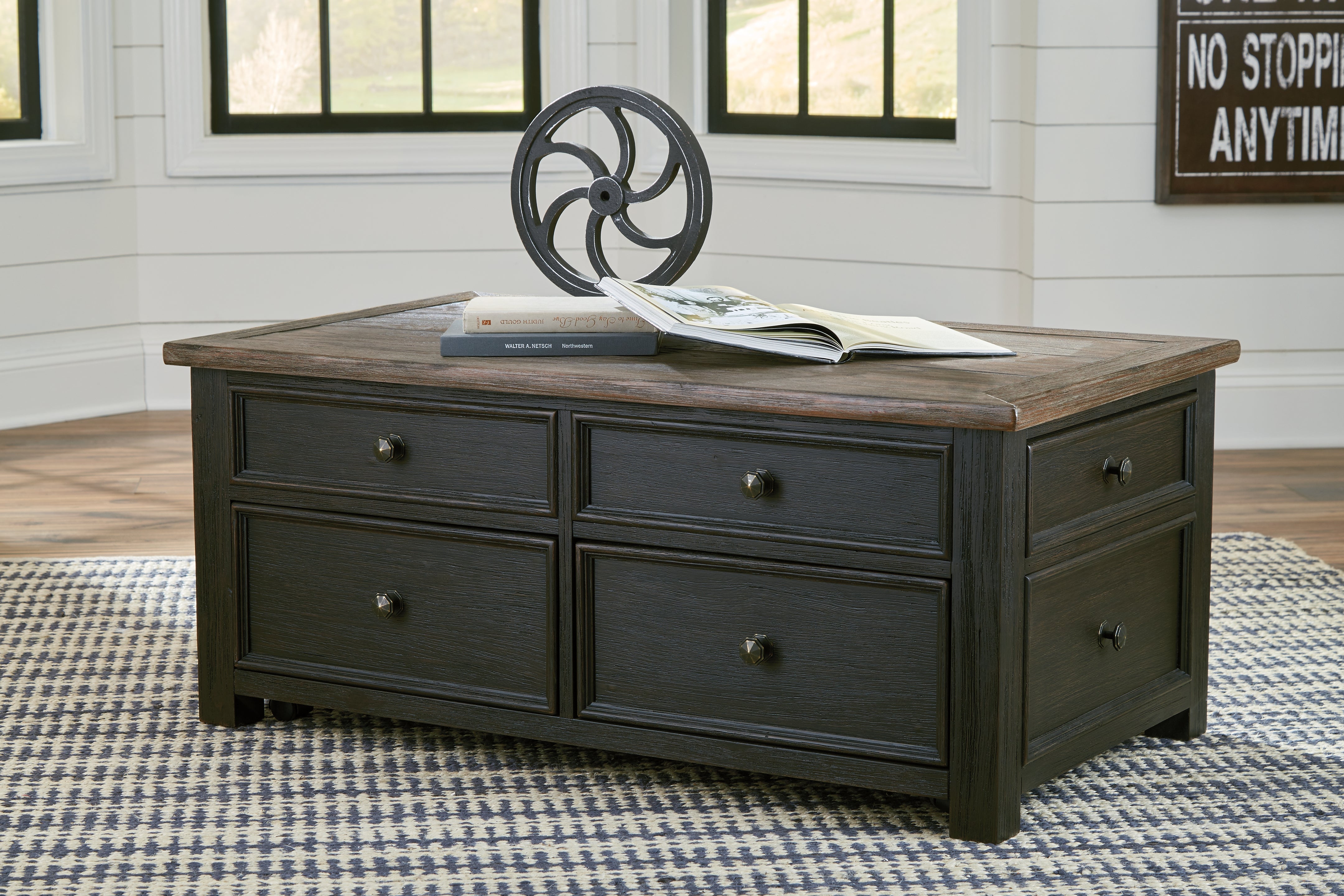 Tyler Creek Coffee Table and 2 End Tables with Console