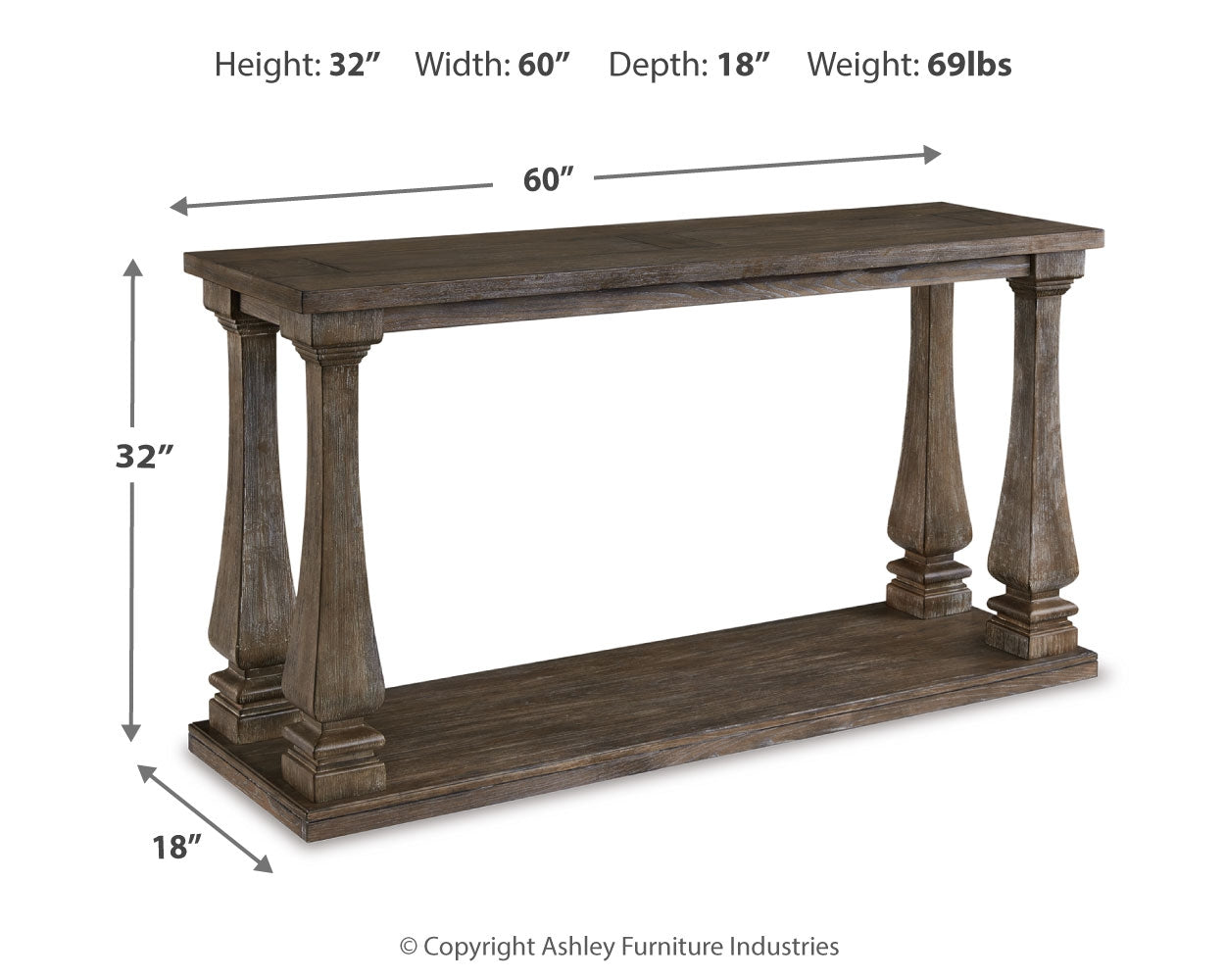 Johnelle Coffee Table, 2 End Tables and Sofa Table