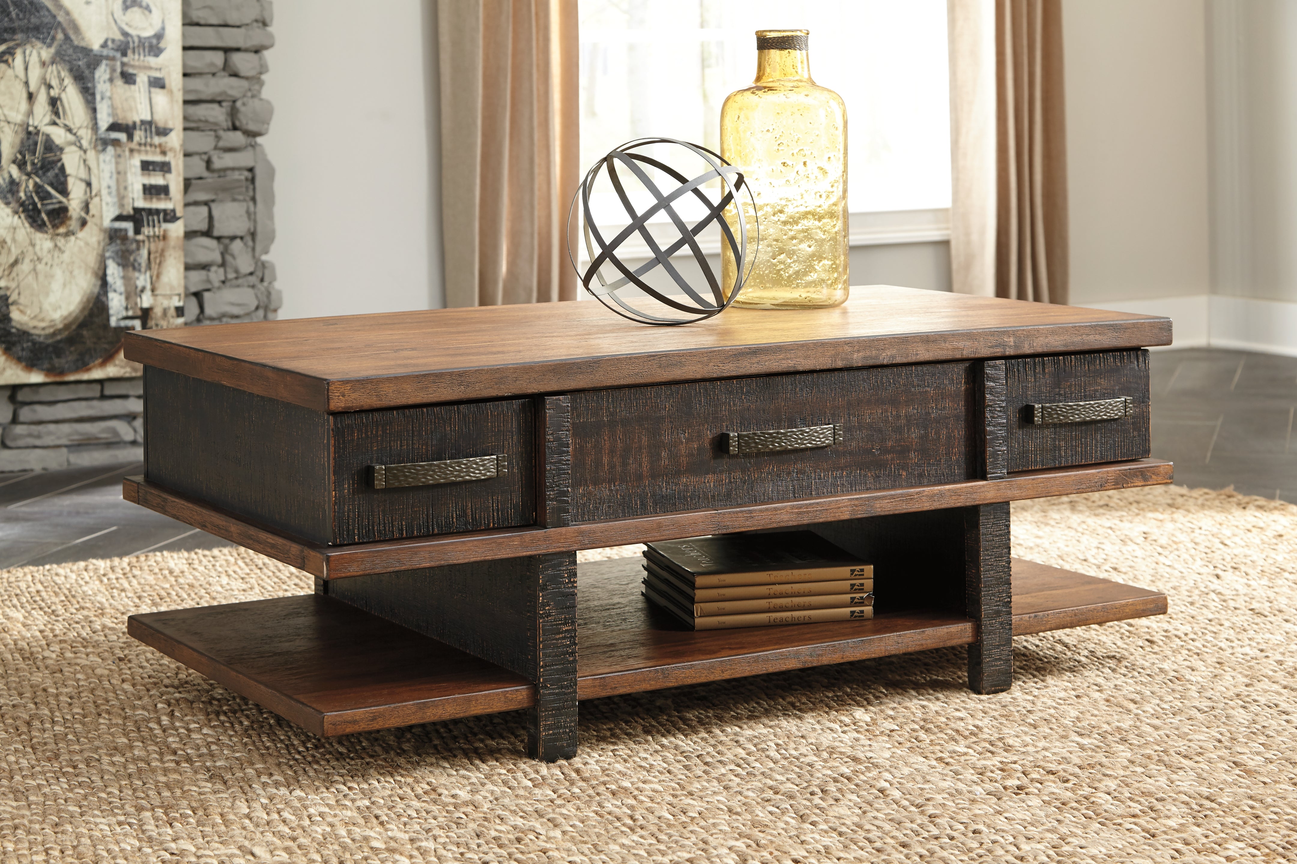 Stanah Coffee Table with End Table and Chairside End Table