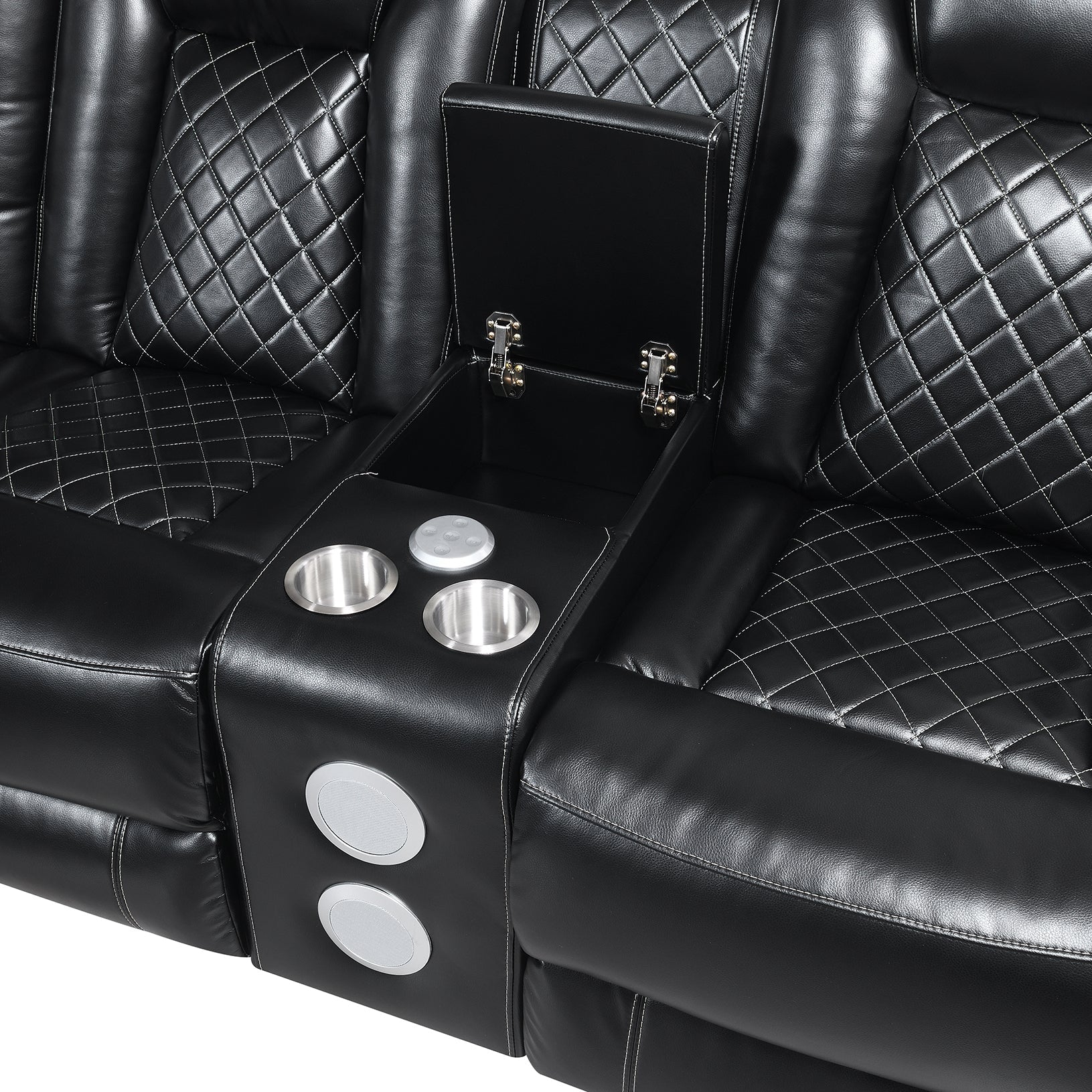 Orion 3 Piece Reclining Sectional -Black - MyWaynesHome #