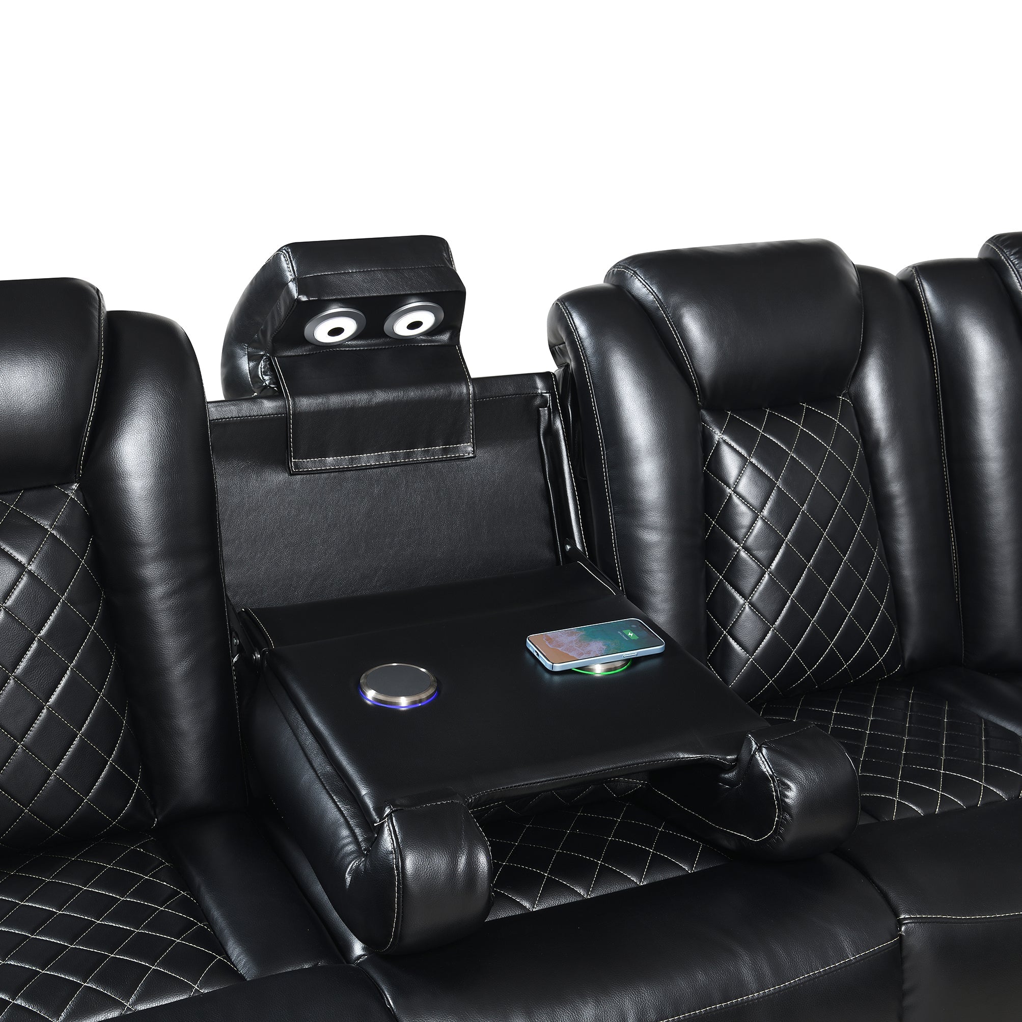 Orion 3 Piece Reclining Sectional -Black - MyWaynesHome #