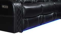 Orion 3 Piece Reclining Sectional -Black - MyWaynesHome #