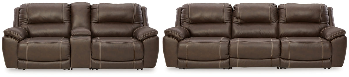 Dunleith 3-Piece Reclining Sofa and 3-Piece Loveseat with Console