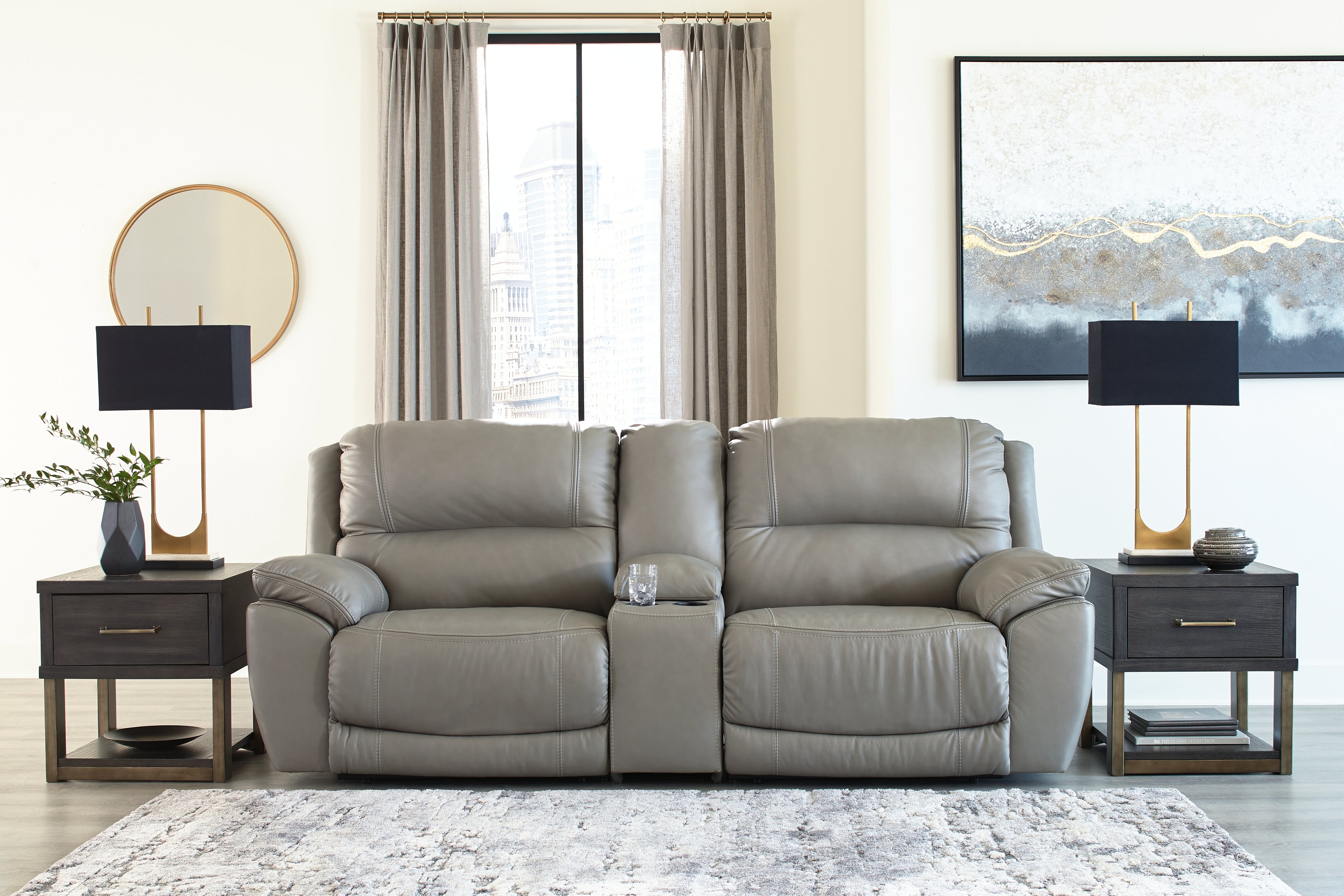 Dunleith 3-Piece Power Reclining Sectional Loveseat with Console