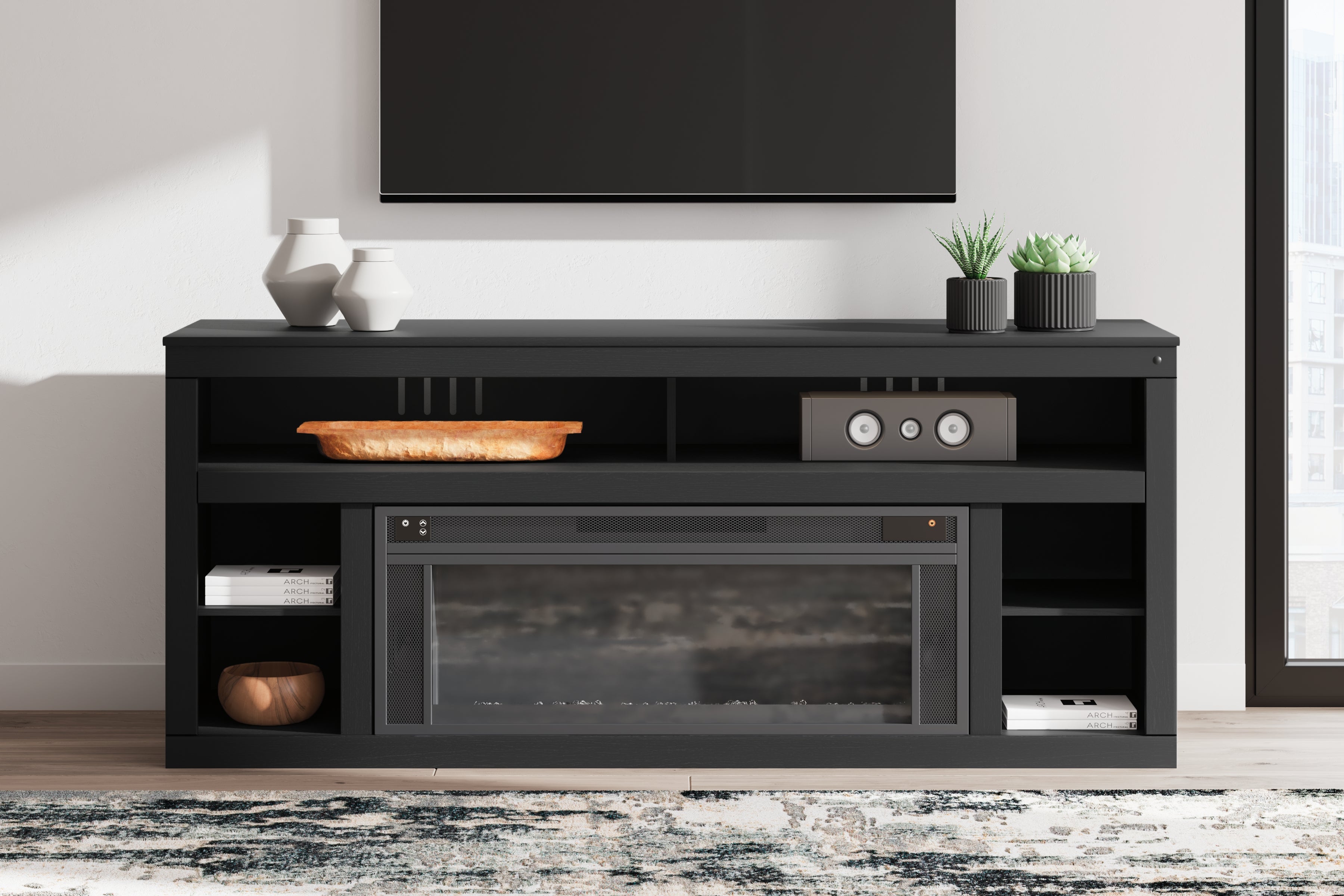 Cayberry 72" TV Stand with Electric Fireplace - MyWaynesHome #