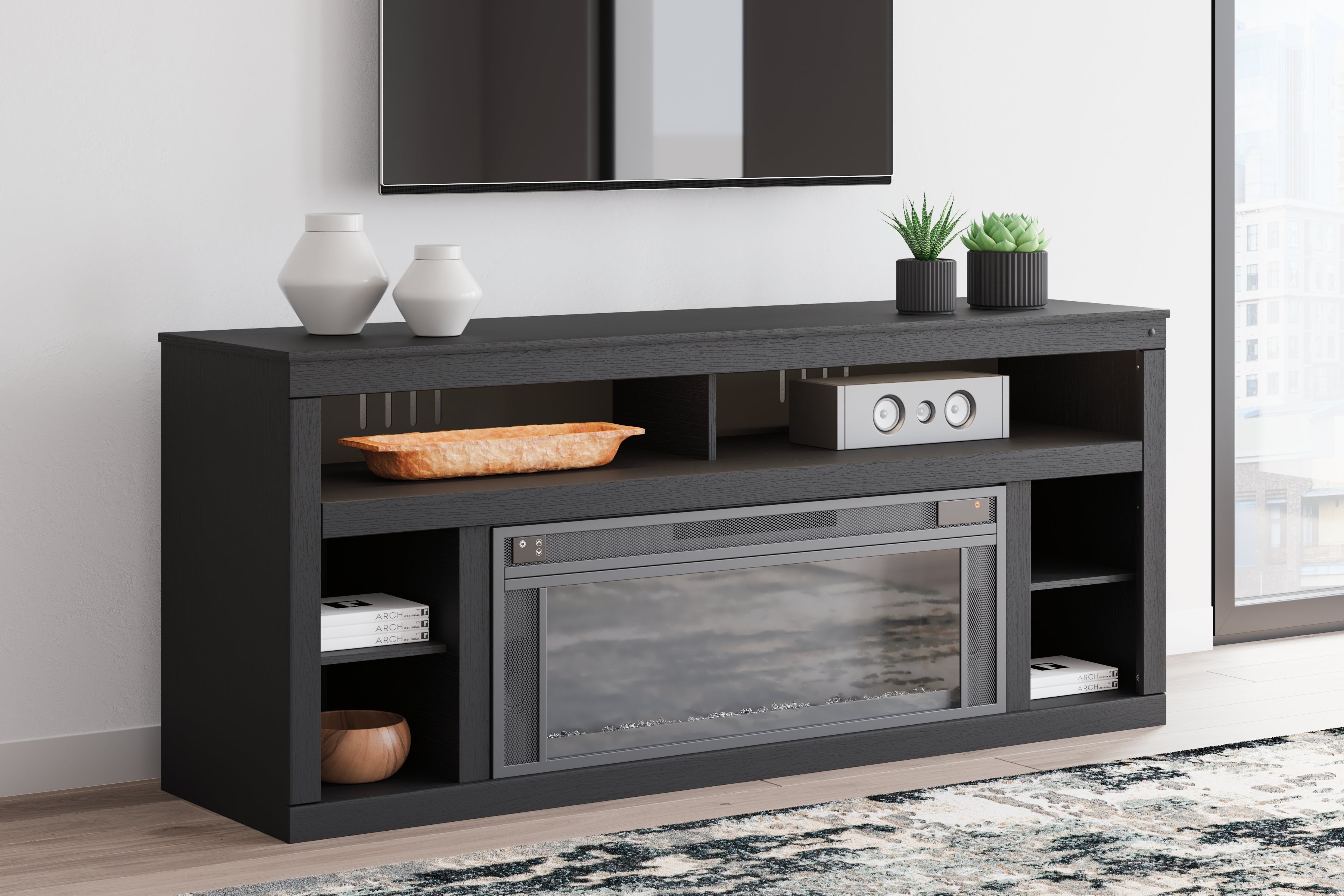 Cayberry 72" TV Stand with Electric Fireplace - MyWaynesHome #