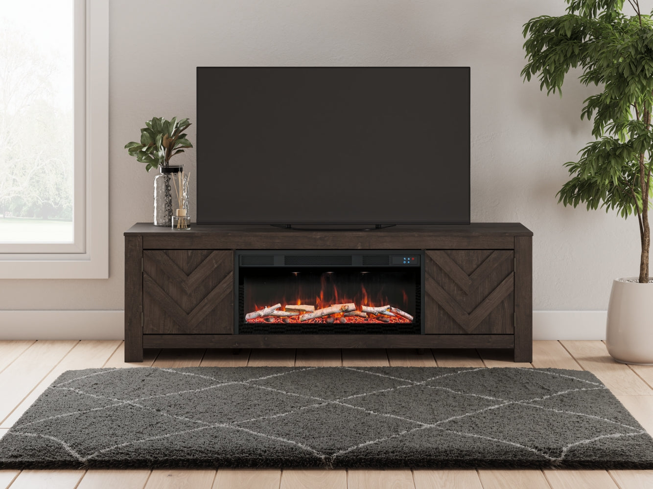 Cayboni 71" TV Stand with Electric Fireplace