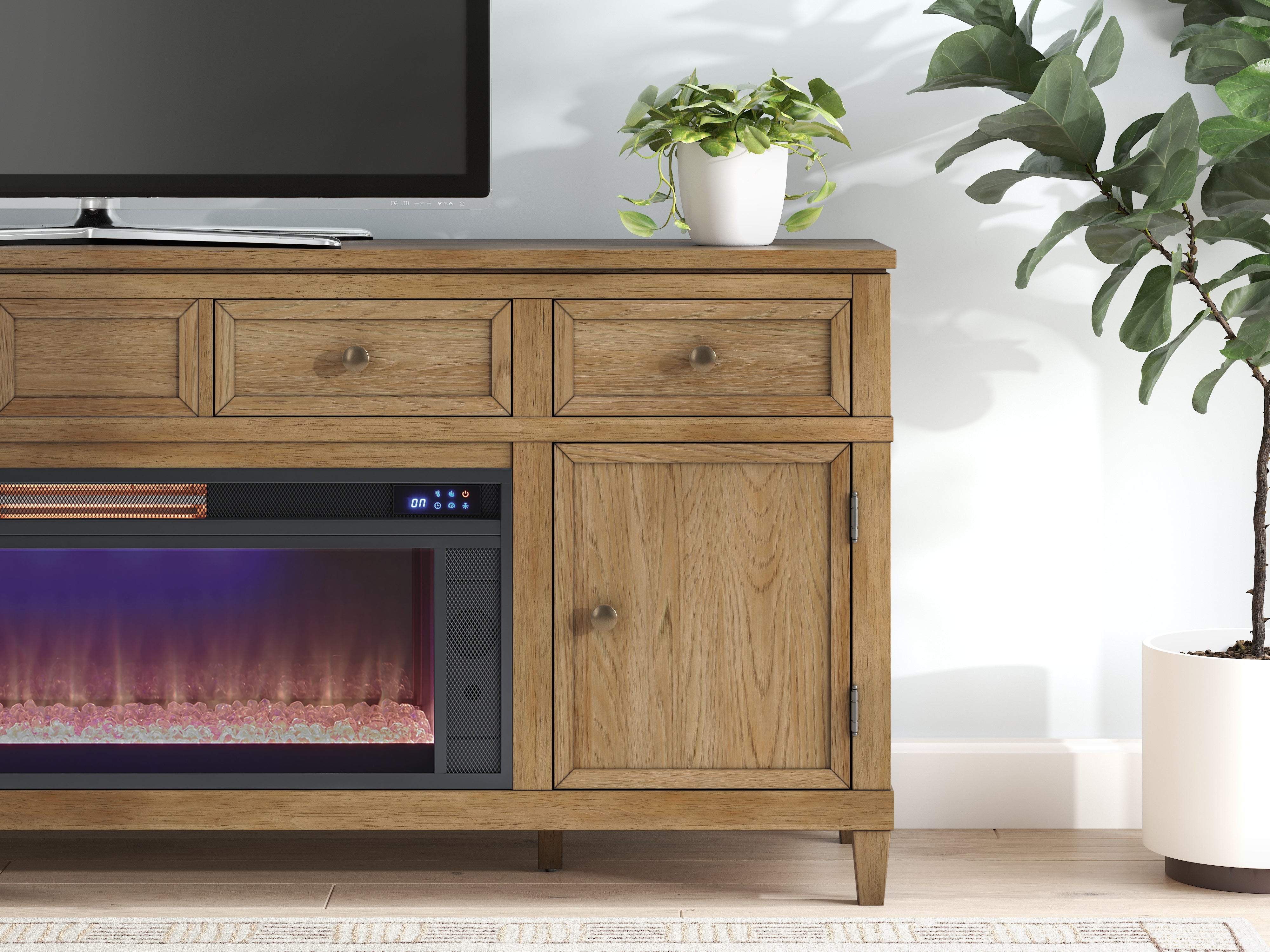 Sharlance 81" TV Stand with Electric Fireplace