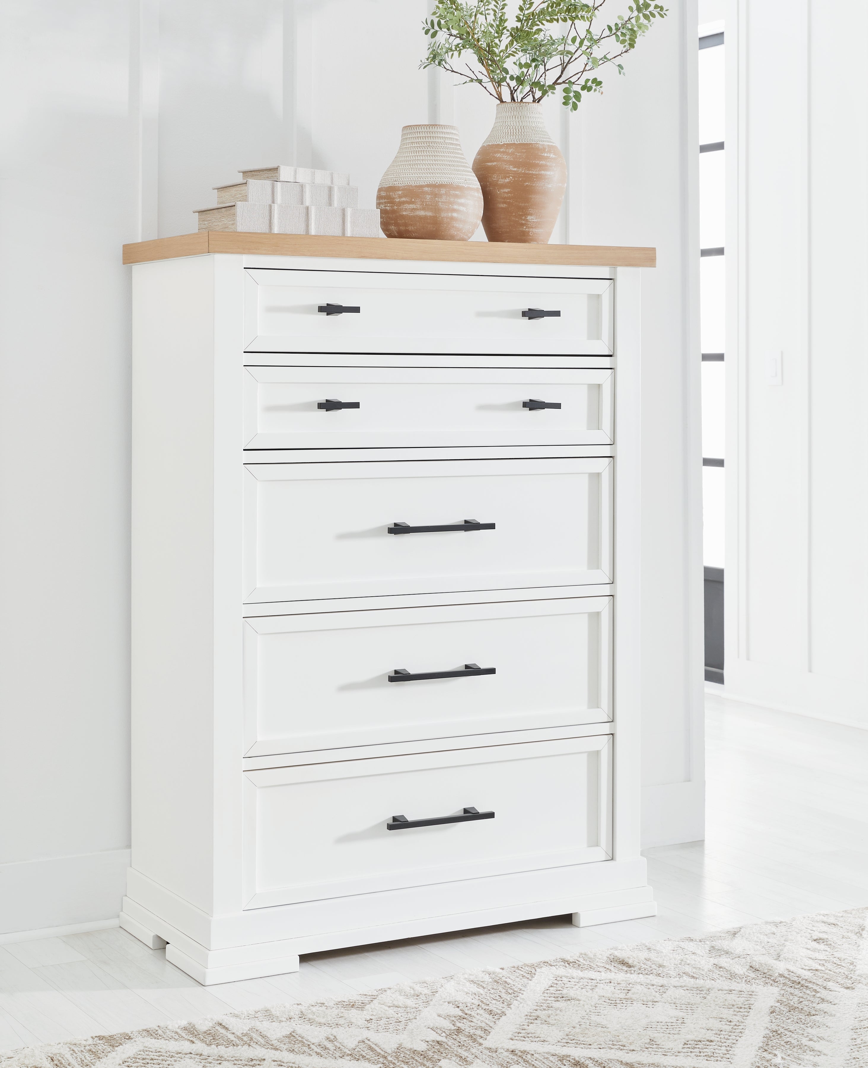 Ashbryn White/Natural Chest of Drawers - B844-46 - Luna Furniture