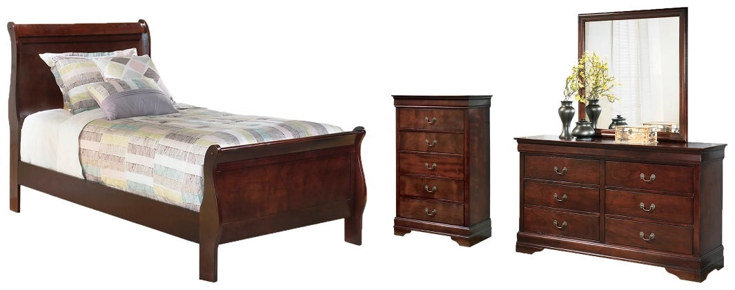 Alisdair Sleigh Bed with Mirrored Dresser and Chest - MyWaynesHome #