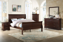 Louis Philip Cherry Queen Sleigh Bed - MyWaynesHome #