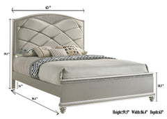 Valiant Champagne Silver Queen Upholstered Panel Bed - MyWaynesHome #