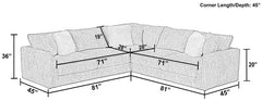 Bucktown 3 Piece Sectional Sofa -PARCHMENT - MyWaynesHome #