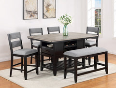 Frey Black/Gray Counter Height Chair, Set of 2 - MyWaynesHome #