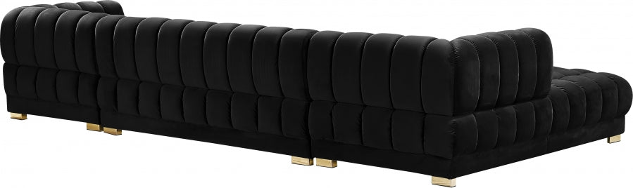 Gwen Velvet 3pc. Sectional - MyWaynesHome #